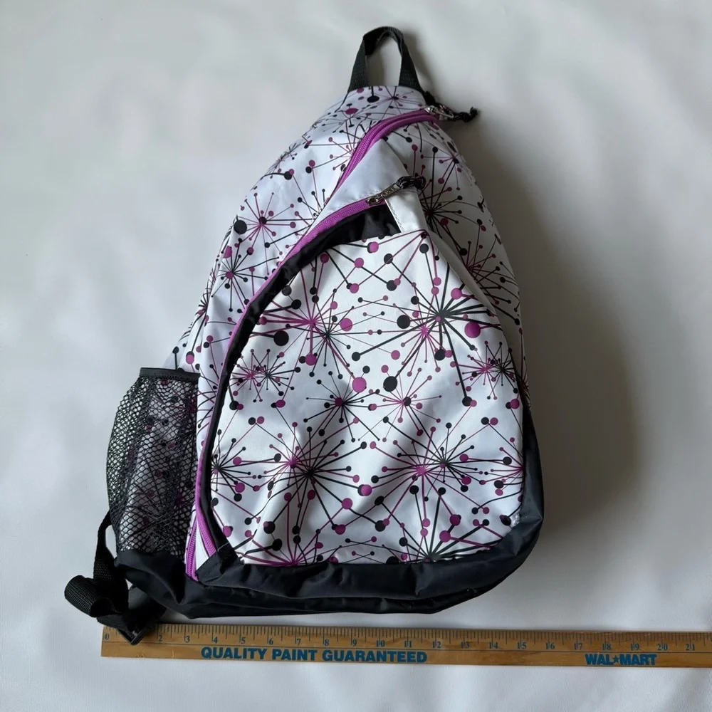 Stylish Women's Backpack - White‎ and Purple